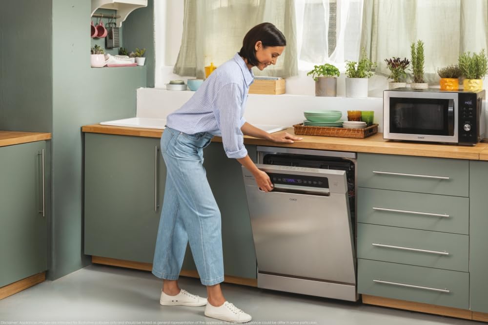 Candy Rapido' Lavastoviglie a Libera Installazione 60 cm, 16 Coperti, 10 Programmi, Partenza Ritardata fino a 24h, Wash&Dry 35', Motore Inverter, Classe B, AxLxP 85x59,7x59,8 cm, Inox - CF 6B4S1PX