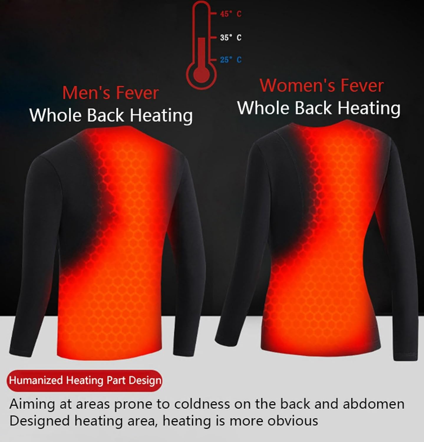 Heated Thermal Underwear for Men Women, 6 Zones Heating Thermal Underwear Tops Pants Set Smart USB Electric Heating Clothing