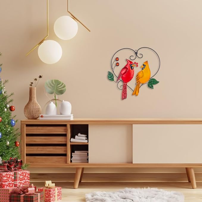 Decoración de Pared Metálica Cardinales, Arte de Jardín Exterior miniatura 3