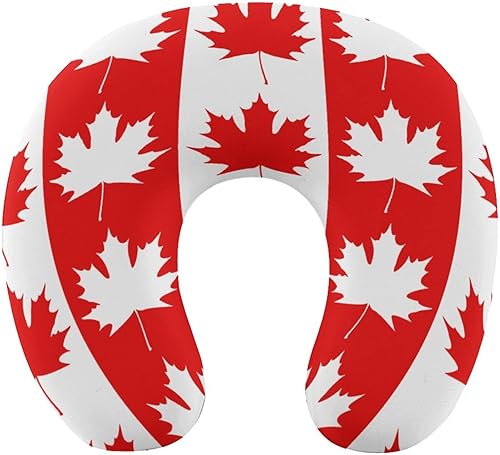 Almohada de cuello de hoja de arce canadiense, almohada lavable suave en forma de U para viajes de oficina en casa