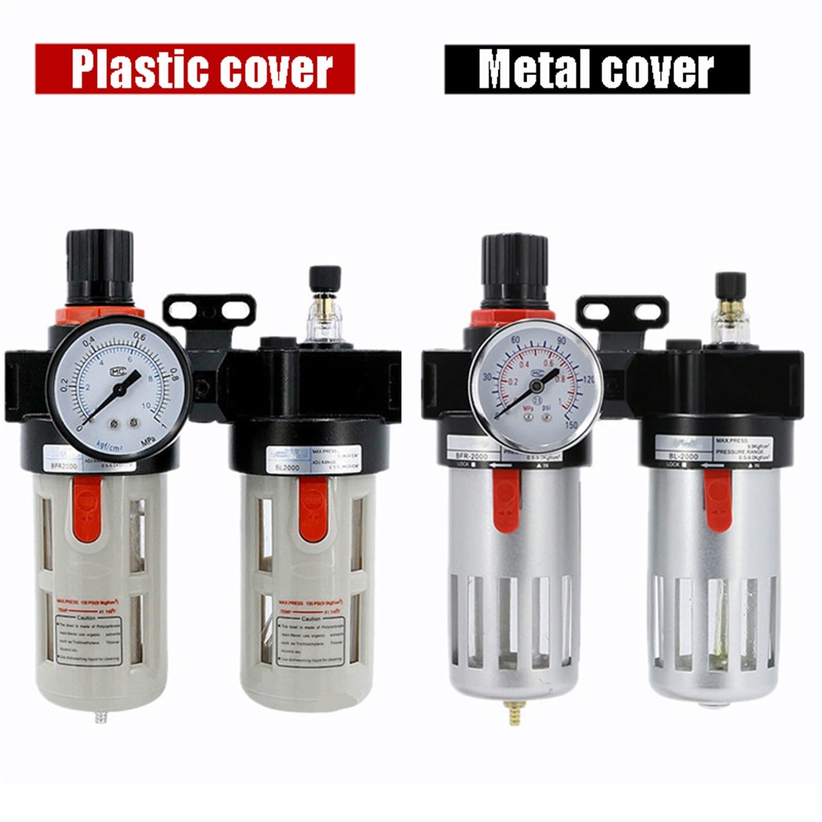 Compressore d'Aria FRL unità 1/4 3/8 1/2 BFC2000 BFC3000 BFC4000 Regolatore Filtro separatore Acqua Olio(Plastic4000 w PC,2000)