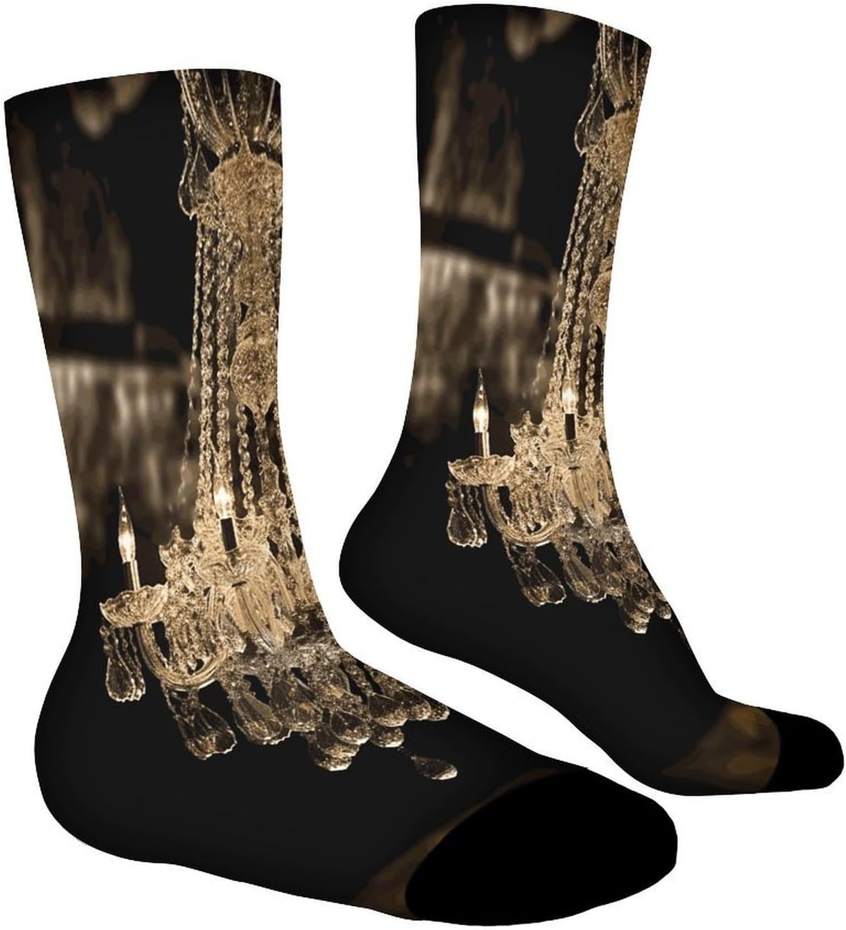 Gorgeous Crystal Chandelier Crew Sock High Stocking Grippy Socks | Socks for Men & Women,Stockings-Long Thin Tube Sports, Breathable Soft Athletic for Nurses,Travel