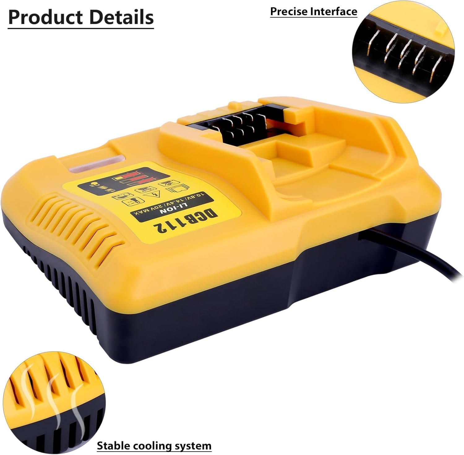 DCB112 20V Rapid Charger Compatible with de-Walt 12V-20V MAX Lithium Battery Charger