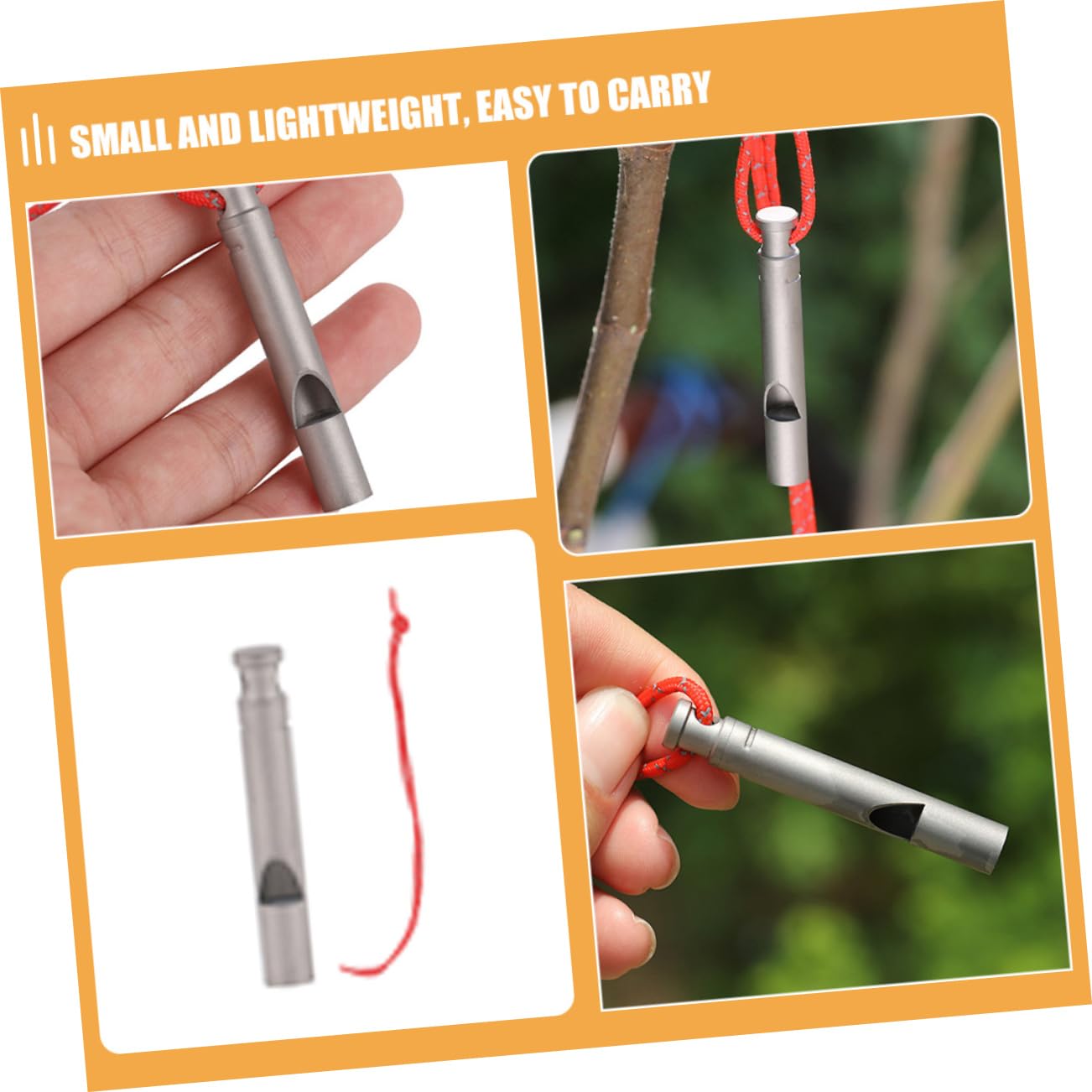 ifundom Silbato de Titanio Light Whistle Deportivos Silbato de Deporte campismo Fiesta acollador Deportes y Aire Silbar Fuerte Silbato de Emergencia Delicado cordón de Silbato Silver