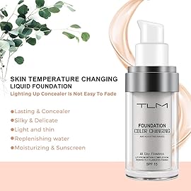 YEUGSCKA Color Changing Foundation, 2 Pack, Liquid, Moisturizing, Sunscreen, 30ml