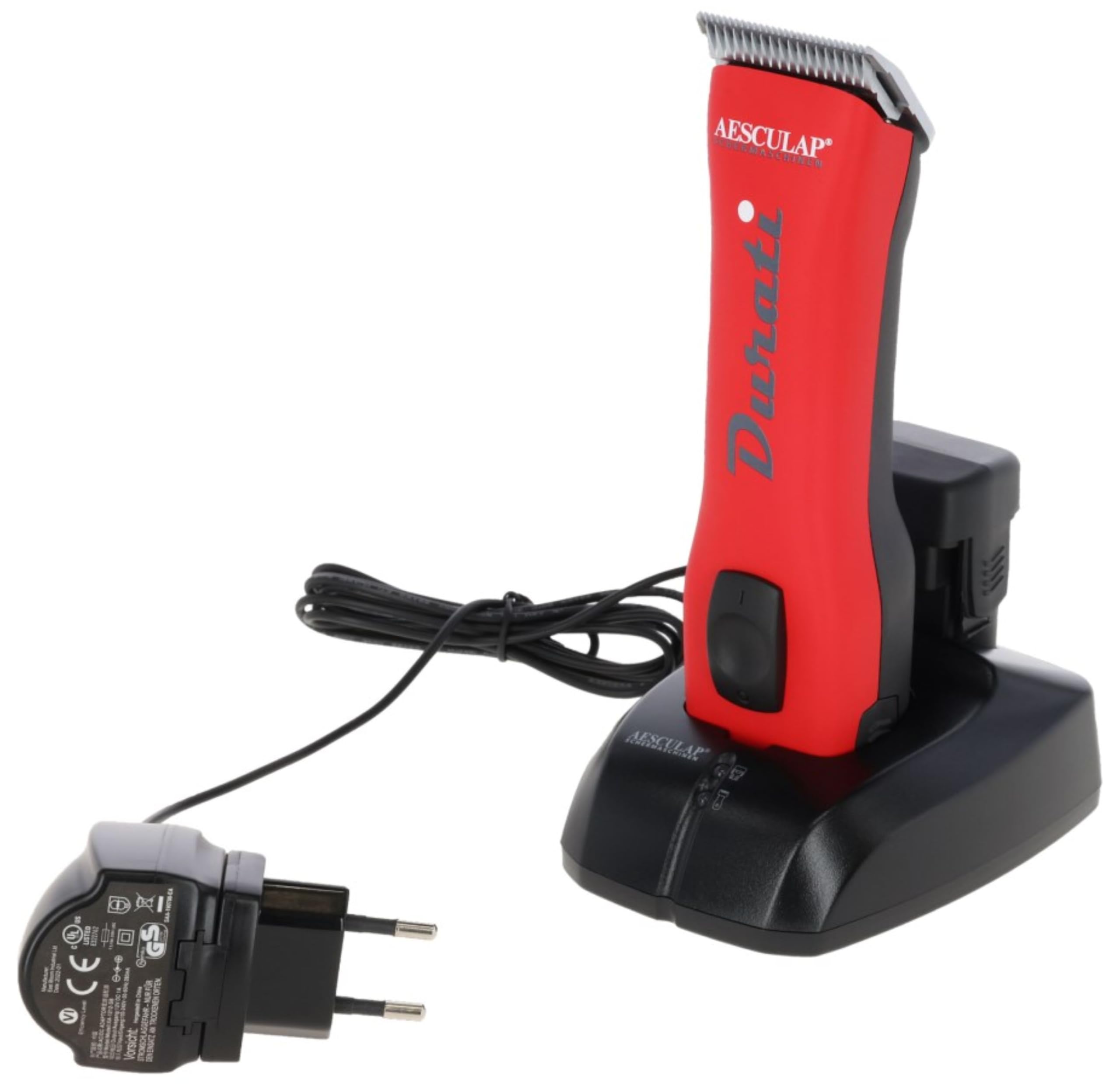 Kerbl Aesculap Durati – Incluye 1 batería y Cabezal de Afeitado (Rojo/Negro, Motor EC sin escobillas, Capacidad de la batería 2850 mAh, Peso 380 g) GT434-RS