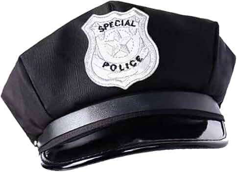 Lot De 2 Casquettes De Police Réglables - Accessoire Costume Policier Pour Halloween Et Jeux De Rôle