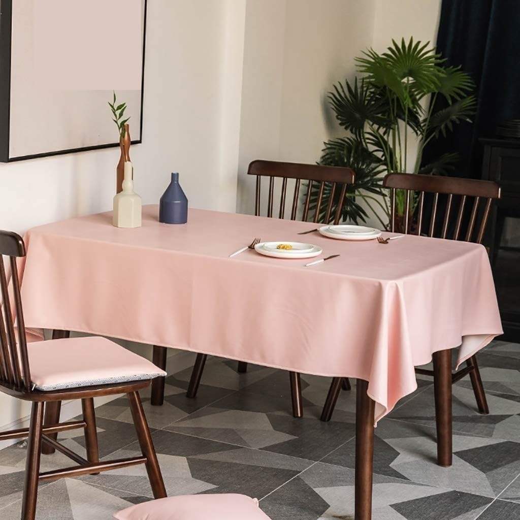 Nappe en cuir PU imperméable et anti-tache rose carrée pour table de cuisine