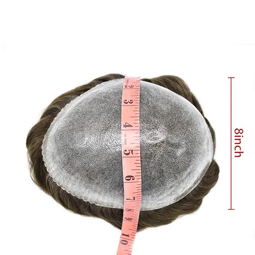 Miniatura 5 de Mens Toupee Hair System para hombres Piezas de pelo Sistema de reemplazo Poly Skin Toupee para hombres Protesis Capilar Para Hombre 8''X10'' #4