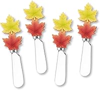 Vista 1 de Supreme Housewares Esparcidores de queso de hojas de arce, asas de resina pintadas a mano con cuchillas de acero inoxidable para untar queso crema