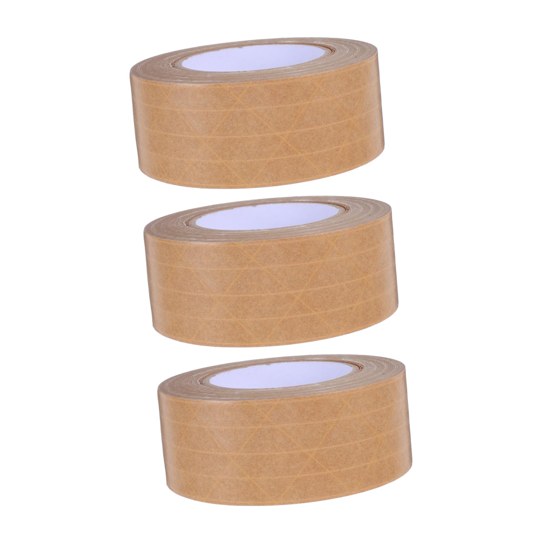 OUNONA 3stücke Packband Braun Gummiertes Kraftpapierklebeband Wasseraktiviertes Klebeband für Versandkartons Verstärktes Verpackungsklebeband Braunes Paketklebeband Strapazierfähig