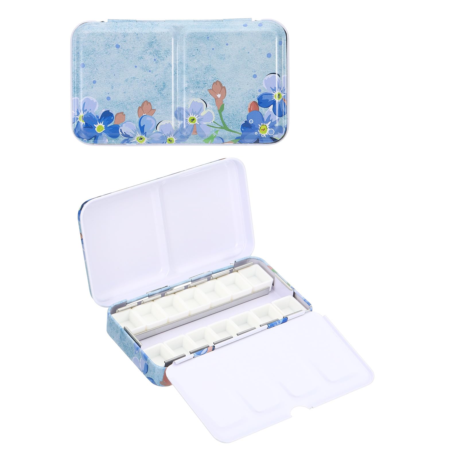 Paleta de acuarela vacía para solucionar el desorden de tus pinturas y gouache azul