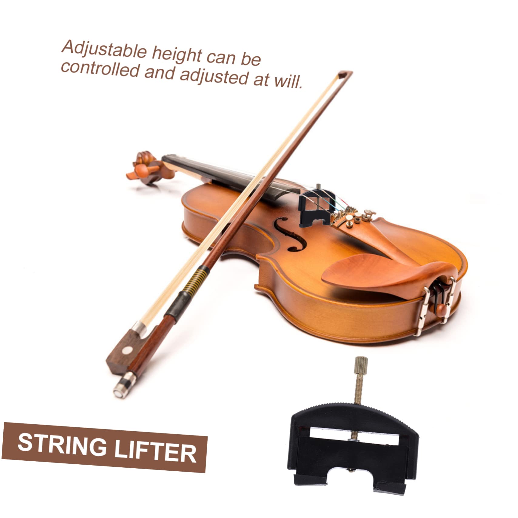 Sollevacorde Violino 1/4-4/4 per Ponte, Accessorio Nero | Plastica e Ferro Placcato, Posizione di Marcatura Accurata, Non Facile da Rompere