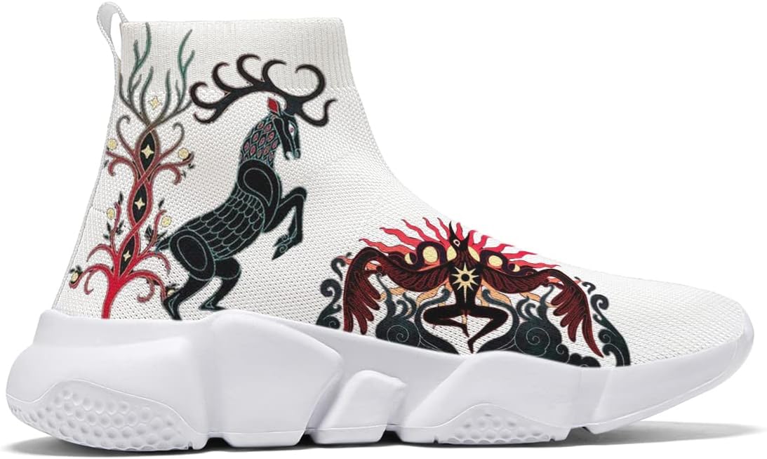 Men Women Slip-on Socks Sneakers Art Graffiti Painted Casual Shoes Tennis Running Shoes Plus Size 5-15