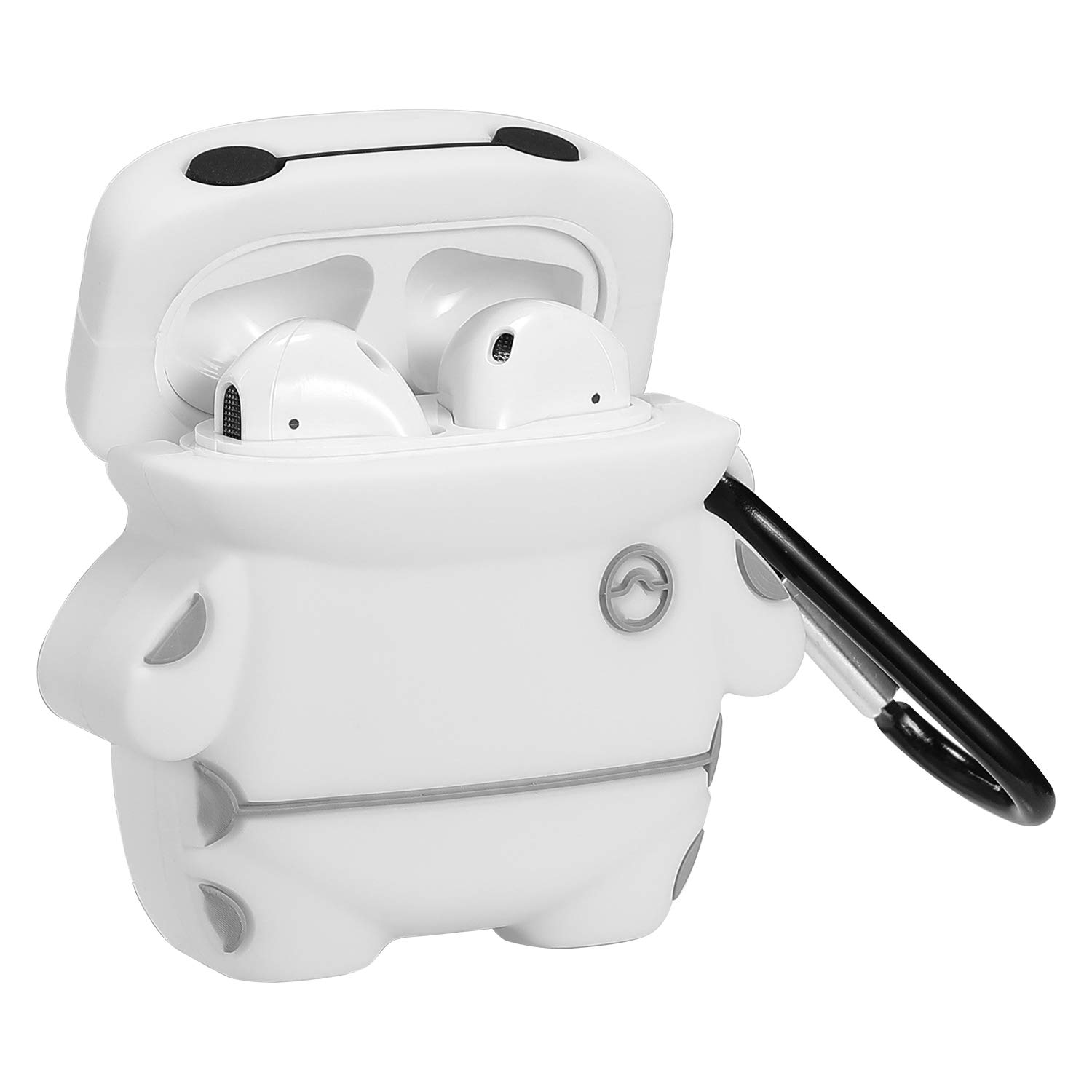 Lupct Cartoon Case for AirPod 2nd 1st Cover Cases Cute Funny Fashion Cool Design for Boys Teen Girls Men Girly Kids Fun Unique Character 3D Kawaii Pretty for AirPods 2 Air Pods 1 (Big White)