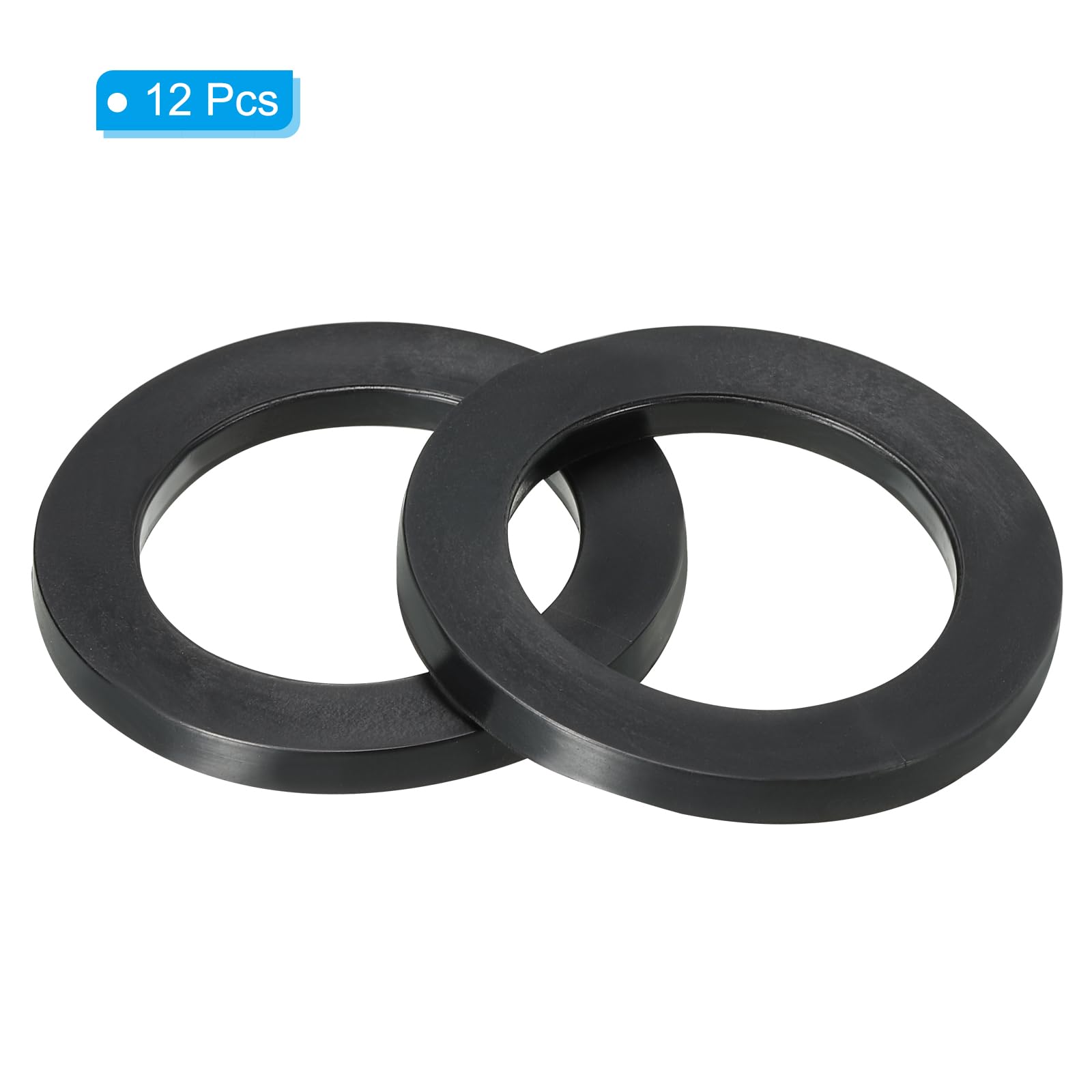 PATIKIL 12pz Rondelle Piatte in Gomma M30, Rondella Piatta 30mm ID x 40mm OD x 3mm Spessore Anello Tenuta Separatore Guarnizione per Tubo Rubinetto Tubo Acqua Bullone Fissaggio, Nero