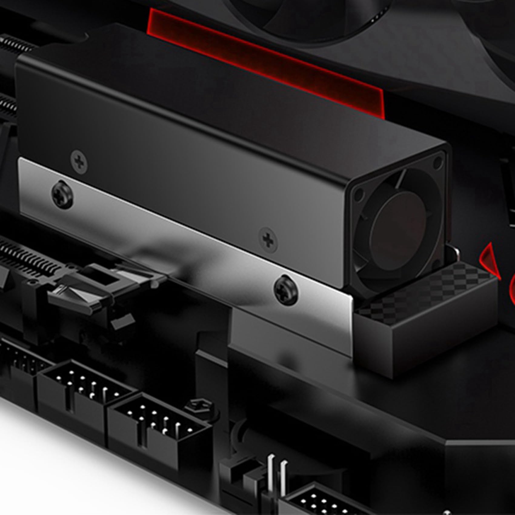 4X M.2 SSD NVMe KüHlköRper M2 2280 Solid State Disk LuftzirkulationsküHler mit LüFter Aluminium KüHlköRper Thermal Pad KüHler