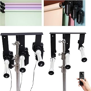 3 Roller Motorized Electric Wall Ceiling Mount Background Support System with Remote Photography Backdrop Wall Mount Roller System Max Load 22LBS Photo Background Ceiling Holder 110-220V