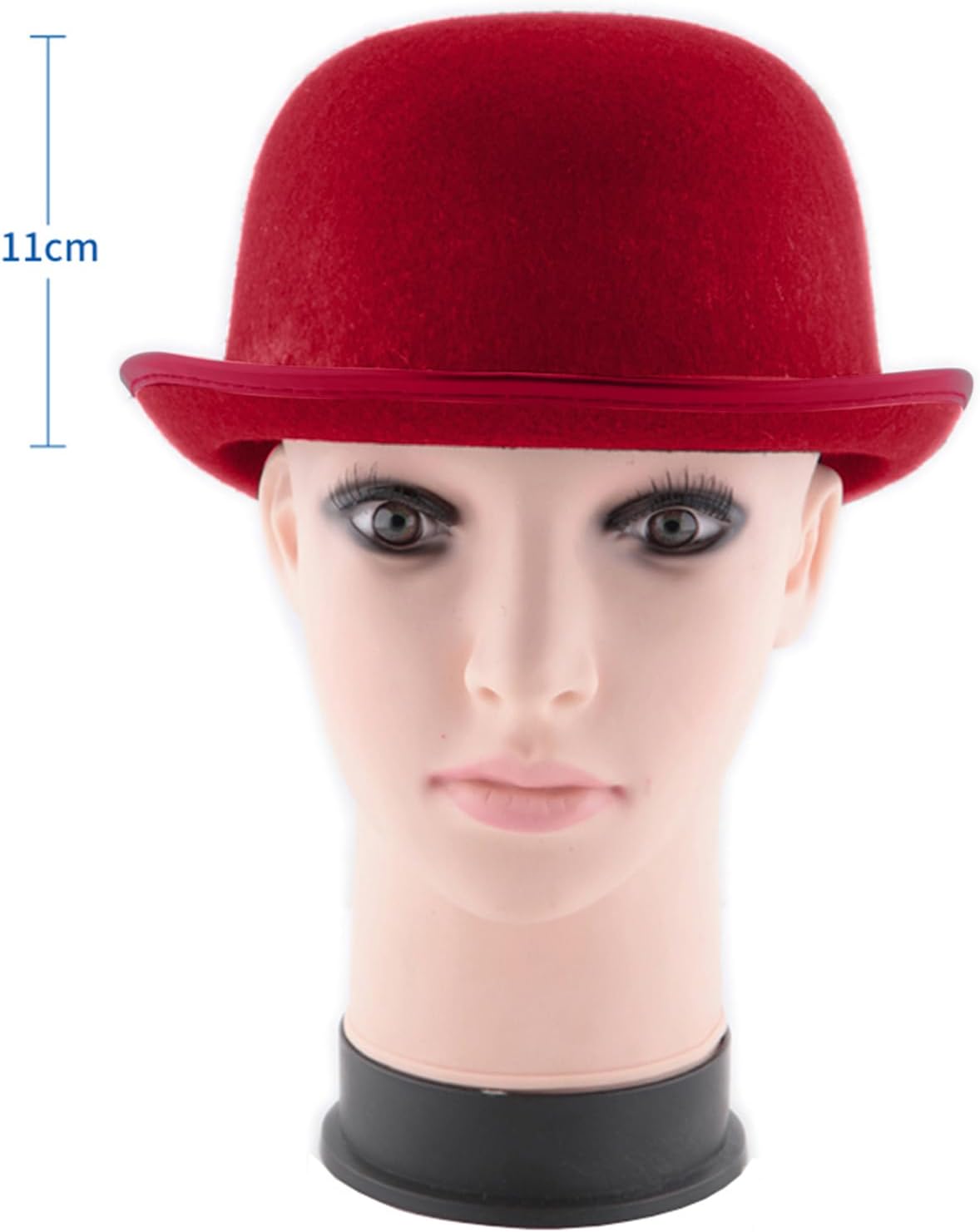 Women's Vintage Felt Bowler Hat Derby Cloche Hat Short Rolled Brim Fedora with Bow for Fancy Dress Costume
