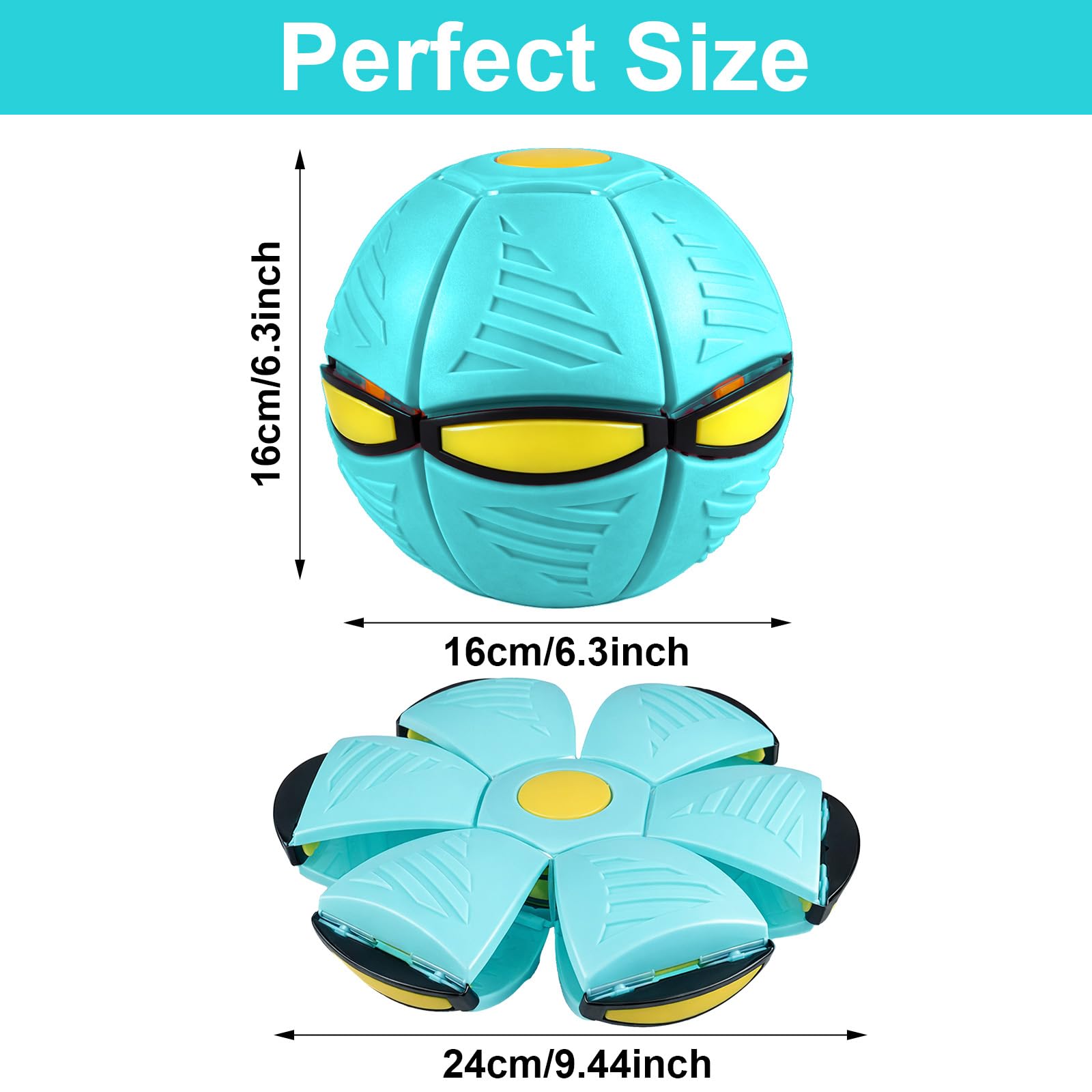 2PCS Giocattolo Interattivo,Palla Magica Volante e Rimbalzante | per Bambini,Pet Toy Flying Saucer Ball Dog Toy,Frisbee Volante Trasformabile in Pallone,Blu,Rosa