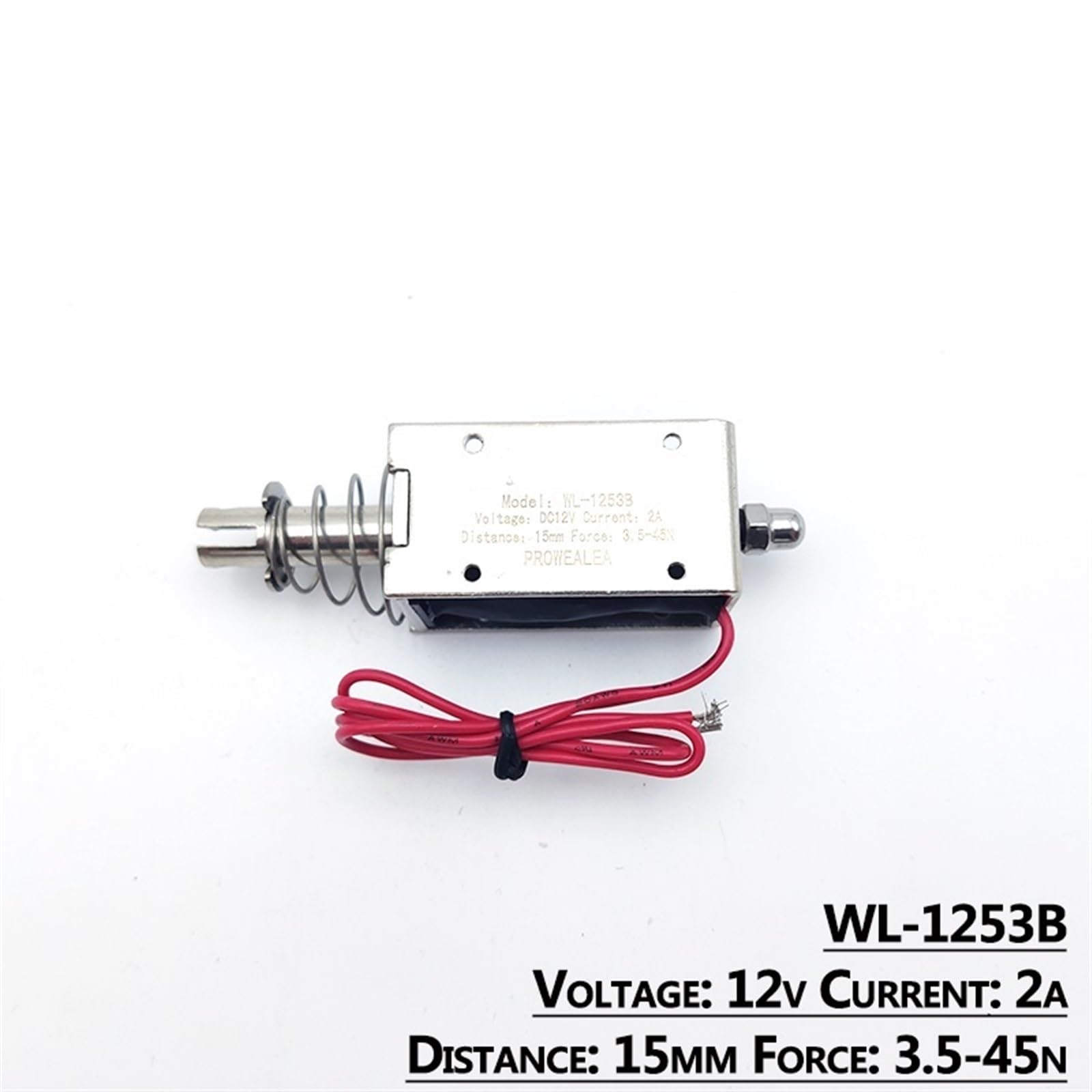 Solenoide elettromagnete Push Pull tipo WL-1253B 12V 24V forza di spinta 3.5-45N 15mm telaio aperto magnete elettrico lineare 1 pezzi(24V)