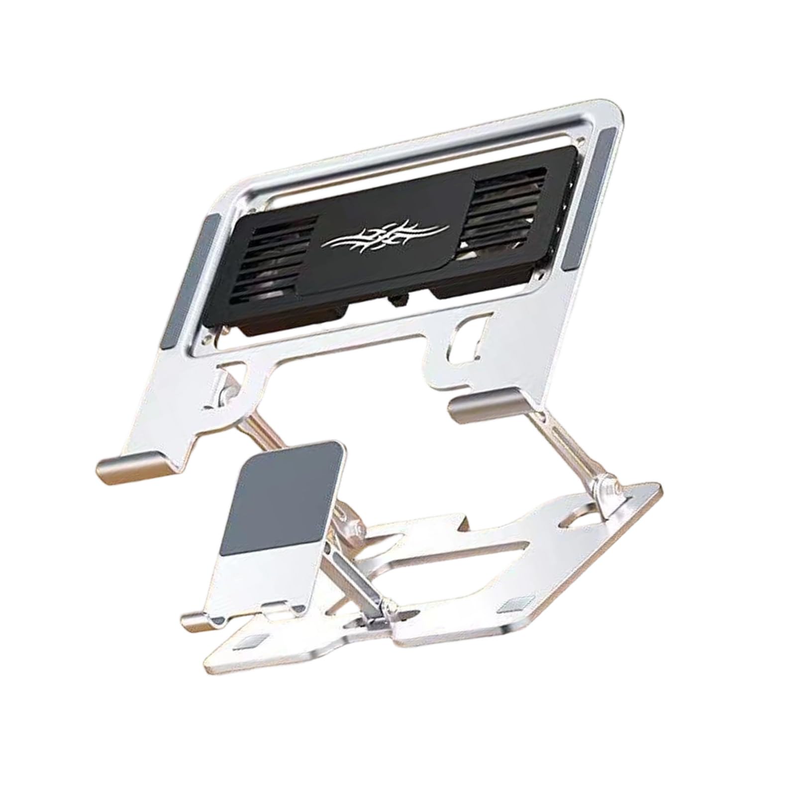 Supporto per Laptop con Raffreddamento a semiconduttore e Supporto per Telefono, Supporto da scrivania Pieghevole Regolabile per configurazioni Studio Lavoro Supporto Raffreddamento