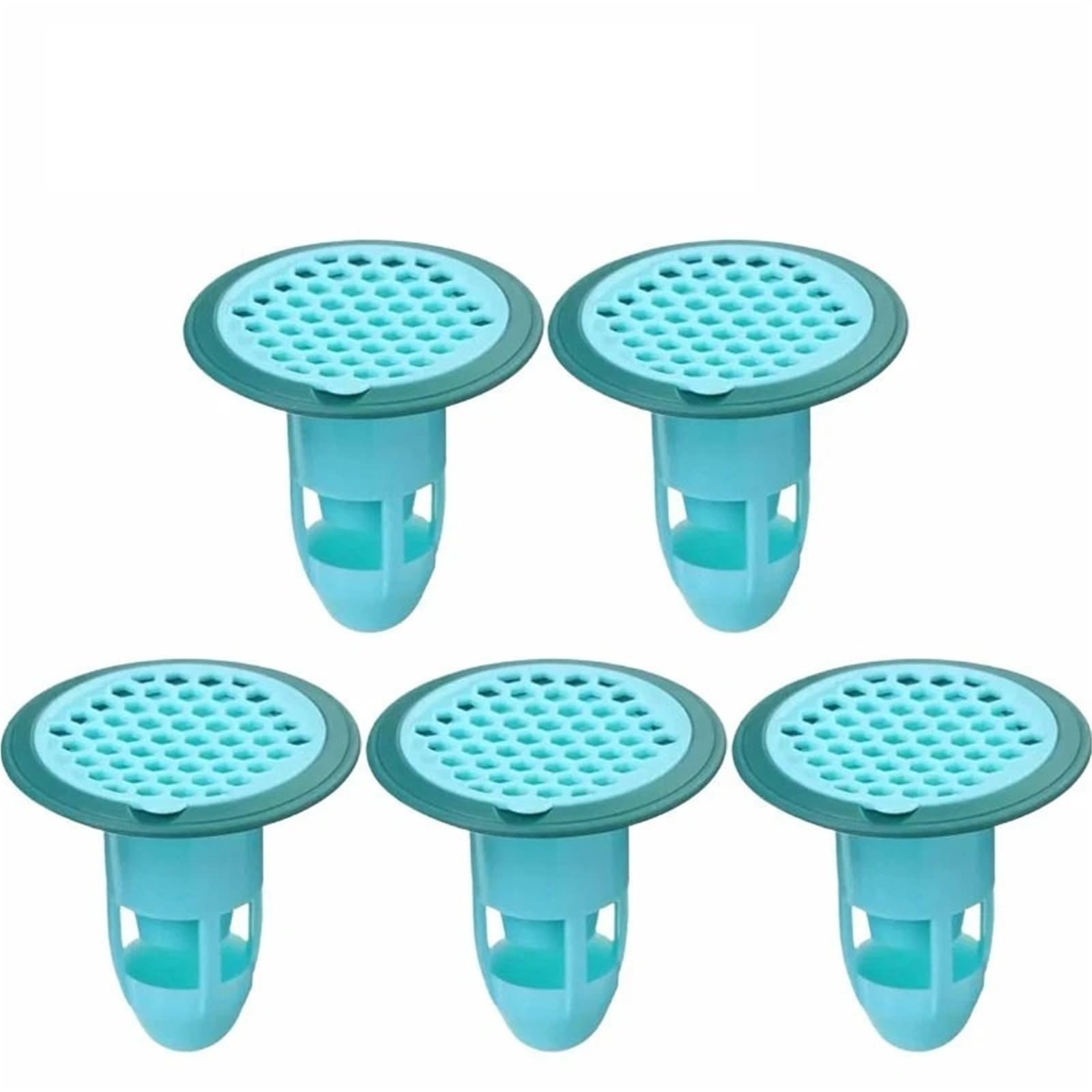 Hower Floor Drain Core 1-10Pcs Silicone Drain Strainer, Anti-Odor Filter(Green-5PCS)
