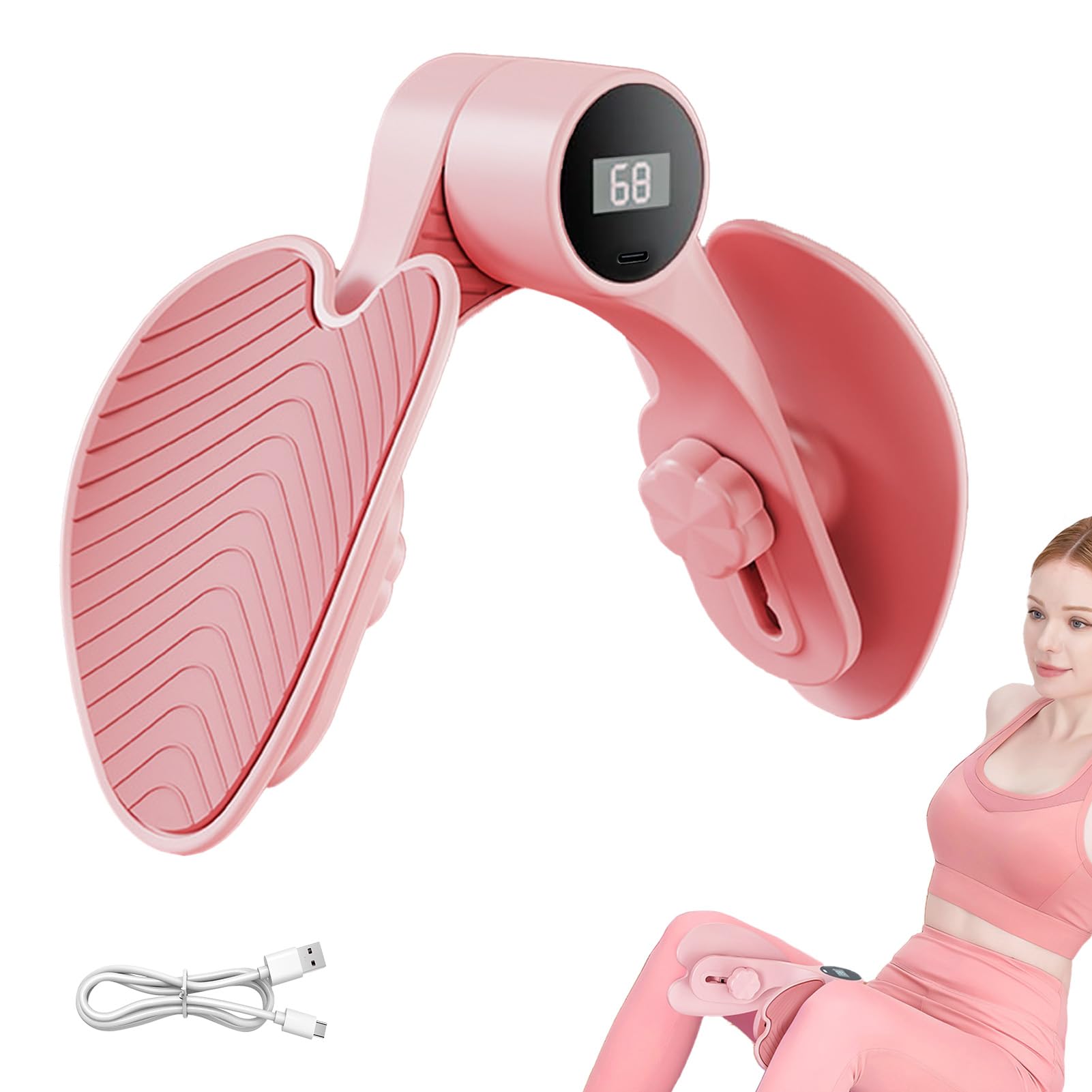 Entrenador de muslos, prensa de piernas morada para el hogar, conteo inteligente, ajuste de tres velocidades, entrenamiento del suelo pélvico, ideal para glúteos, prensa de piernas y