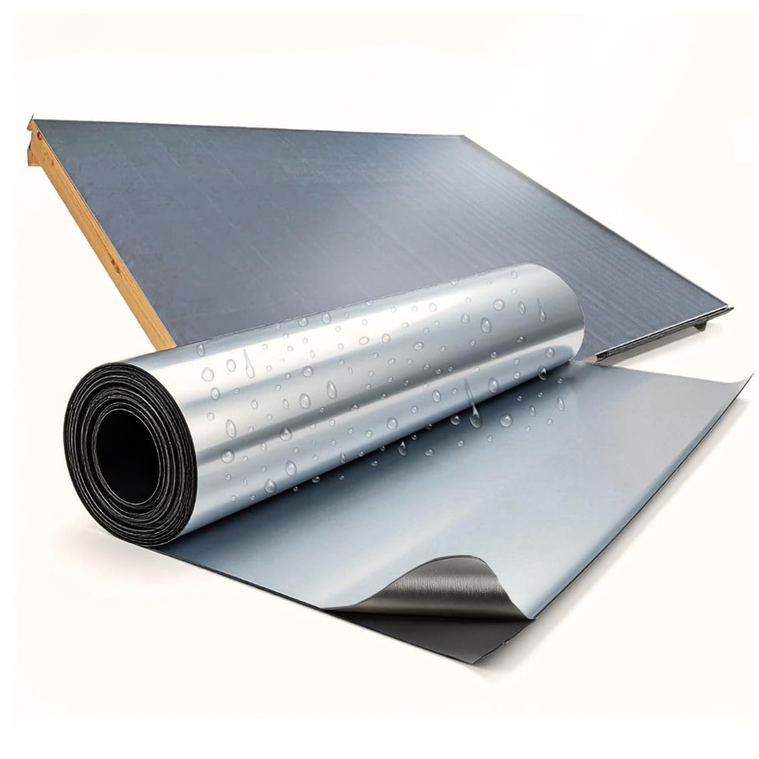 Dachfolie Aluminium 1x10m 10㎡ Selbstklebend Bitumenkleber für Gartenhäuser Garagendächer