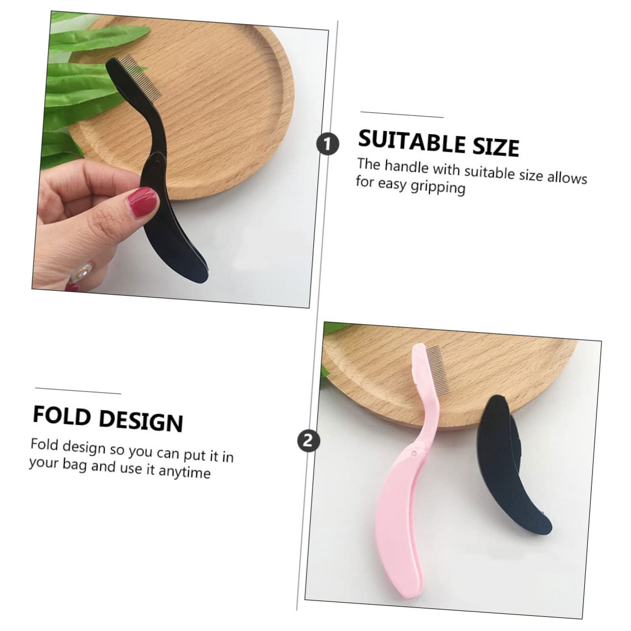 FRCOLOR 3 Sets Ergonomische Augenbrauen-pflegewerkzeuge Tragbare Wimpernzange Wimpernkamm Augenbrauenbürste Für Form 6 Stück * 3