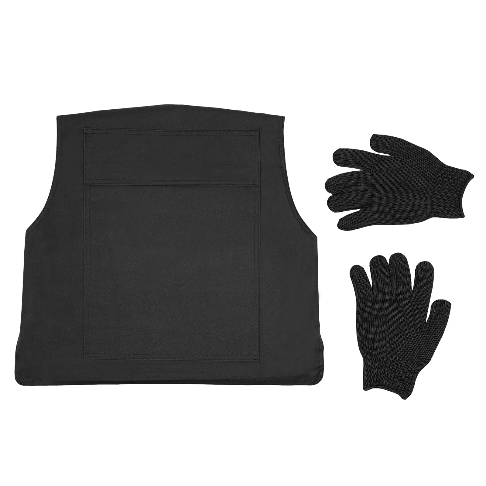 Stichschutzweste mit Manganstahlplatte, Front-und Back Körperschutzweste, mit Schutzhandschuhe, Einstellbar Stichhemmende Weste für Körper zu Schützen