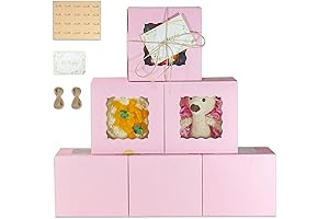 PQ234 Pink 6x6x5 Premium Cupcake Boxes with Window