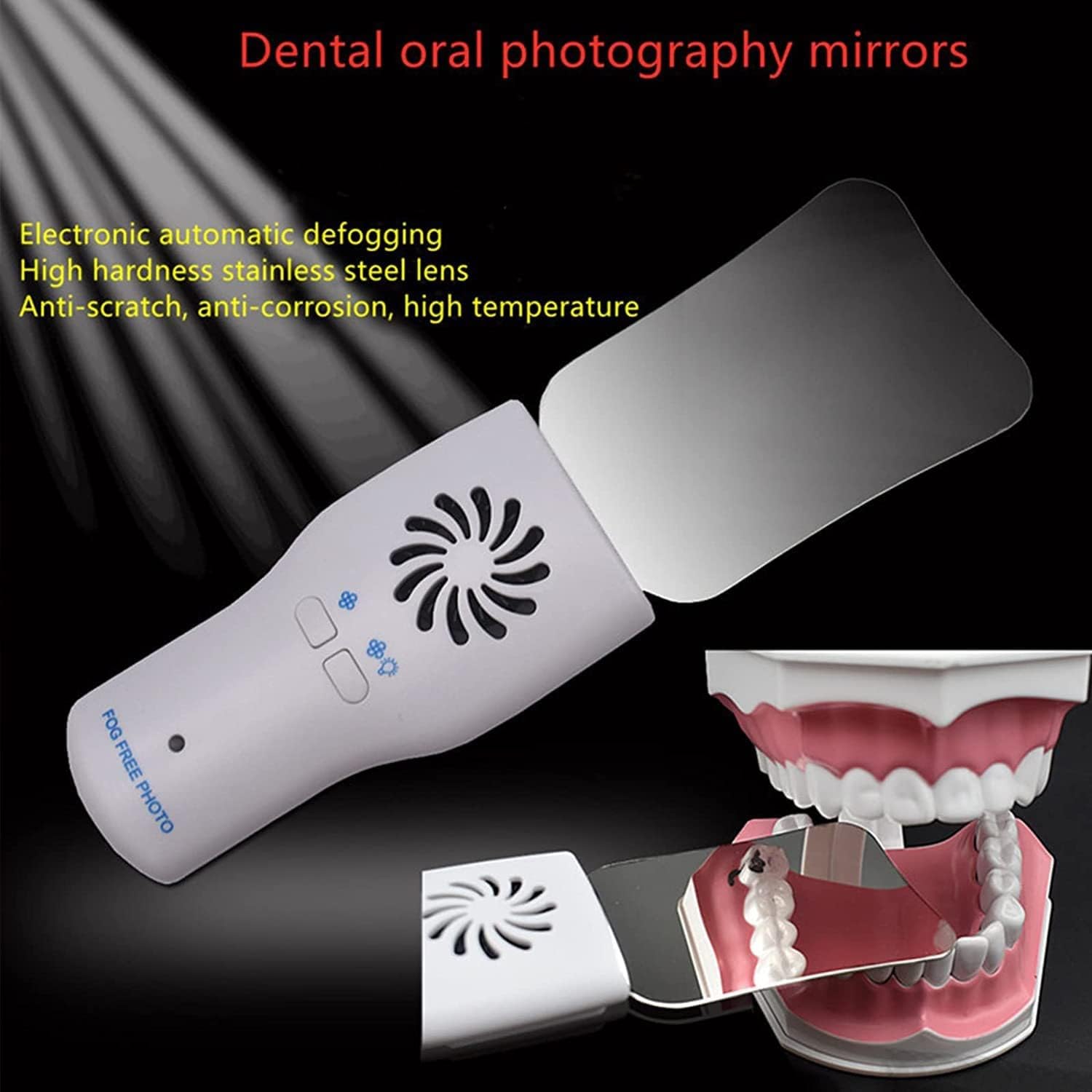 Manico per Specchietto Dentale, Kit di cura dentale, Riflettore ortodontico fotografia, Kit di cura dentale con Denti Luminosi a LED, Specchi per Fotografia Dentale