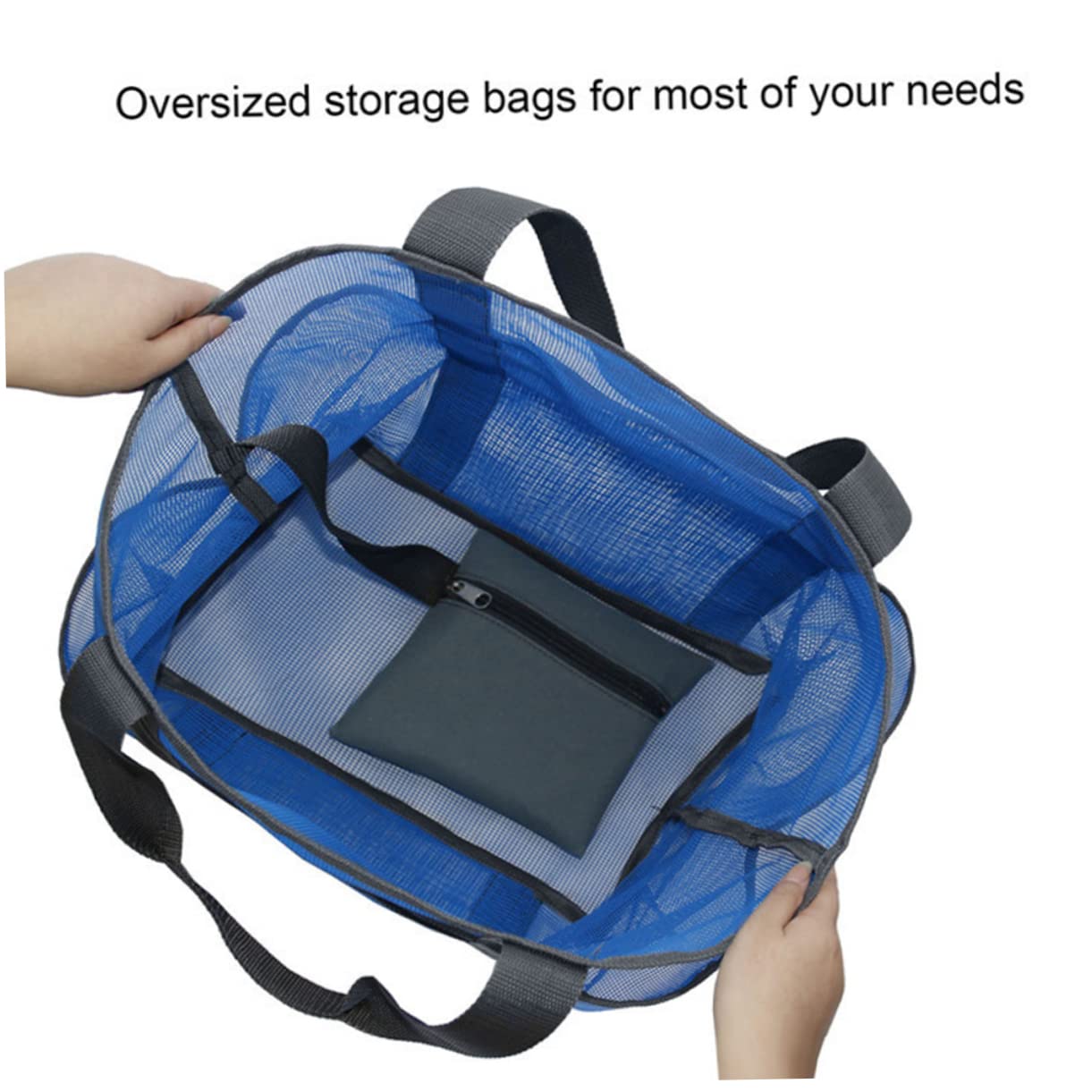 BESTonZON Sac De Plage Maille Sac Fourre-Tout pour Jouets Léger Multifonction Grand Imperméable