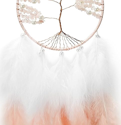 Miniatura 7 de Atrapasueños de plumas, atrapasueños de árbol de la vida de cristal, atrapasueños de cristal curativo, atrapasueños de chakras de cristal para