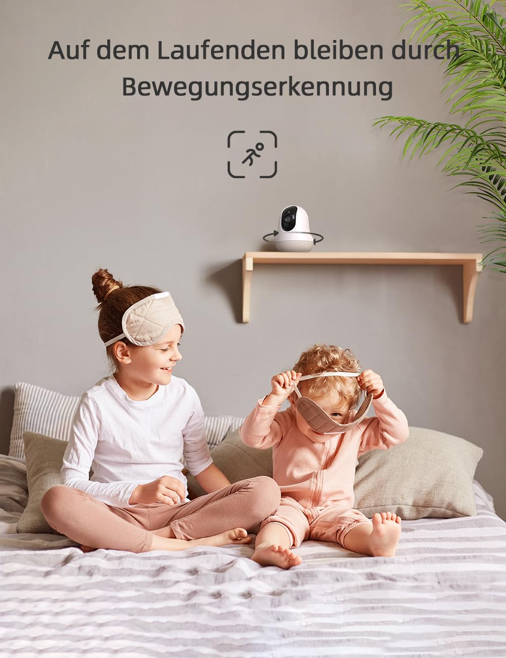 nooie Babyphone mit Kamera und App,2K intelligentes Babyfon, Temperaturüberwachung,2.4/5GHz WLAN, Nachtsicht,Zwei-Wege-Audio, Weinen/Geräuscher-kennung, KI-Tracking, funktioniert mit Alexa