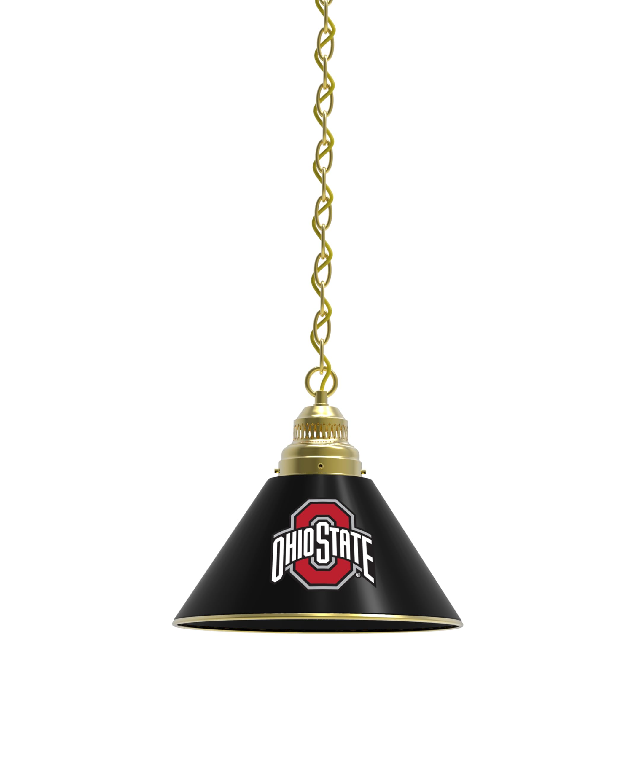 Holland Bar Stool Co. Ohio State Pendant Light with Brass Fixture by The