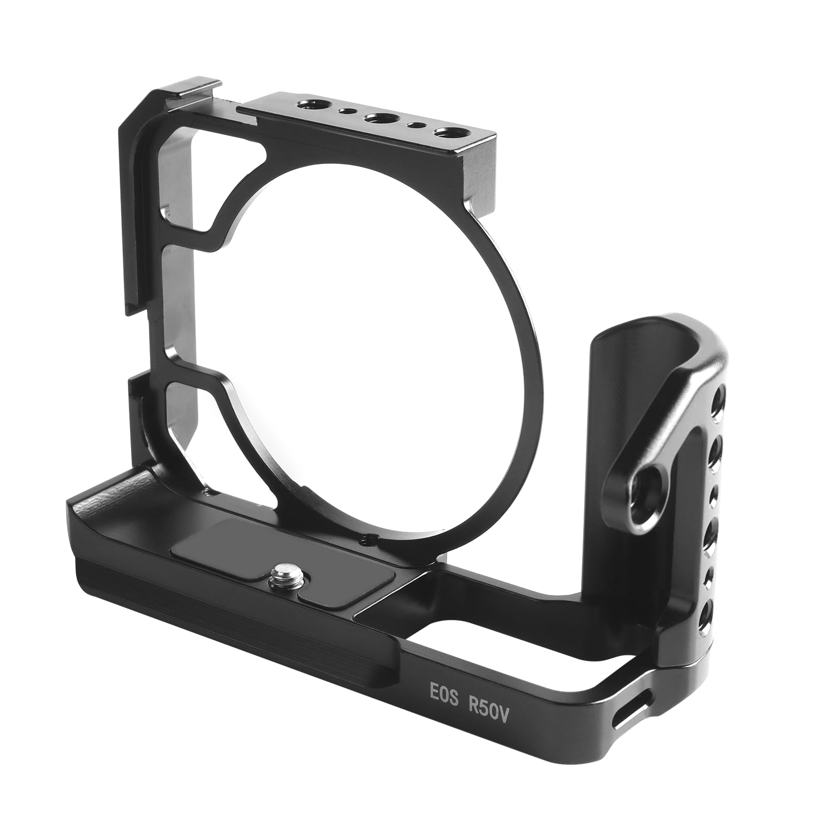 R50V Camera Cage for Canon EOS R50 V Camera,R50V Cage & L Bracket Interchangeable Design with Cold Shoe Mount Compatible with ARRI 1/4” Interface and Arca