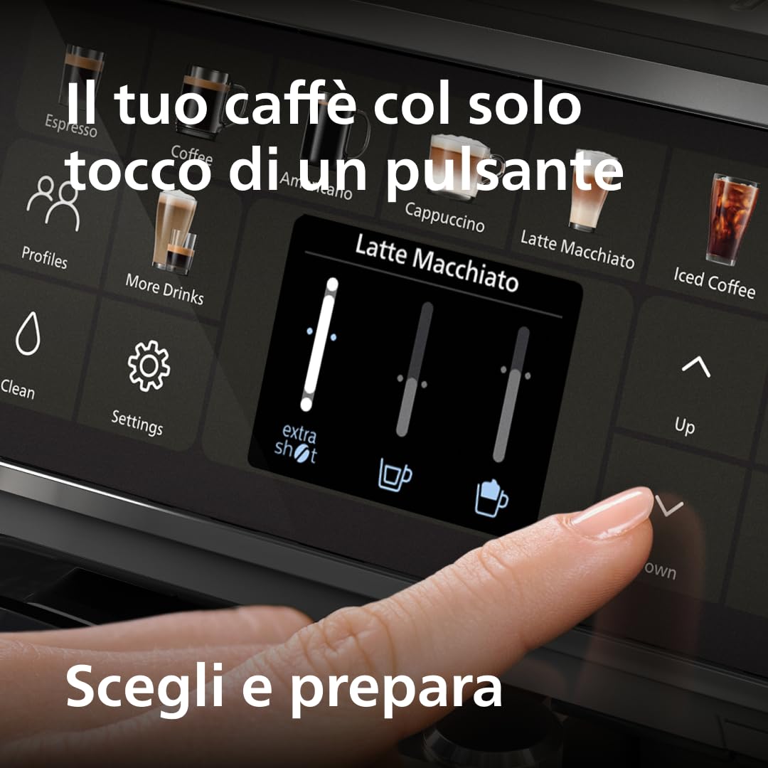 PHILIPS Serie 5500 Macchina per Espresso Completamente Automatica - 20 caffè Caldi e con Ghiaccio, Sistema LatteGo Veloce da Pulire, 40% Più Silenziosa con SilentBrew, QuickStart, Grigio (EP5544/50)