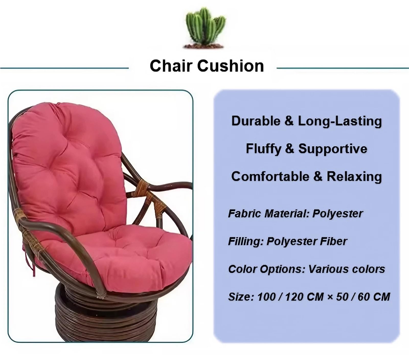 Schaukelstuhl Auflage Wasserdicht Rattan, Weich Verdickt Sitzkissen Rückenlehne Polster, Ersatzpolster Hochlehner Auflagen für Wohnzimmer, Garten, Indoor Outdoor(A10,120 x 60 cm)