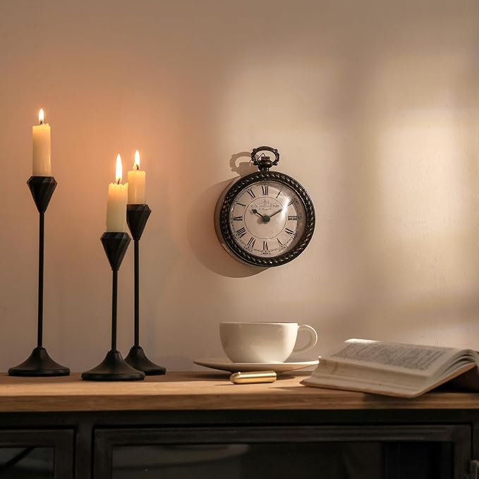 Reloj de Pared Vintage Redondo NIKKY HOME 4.7 Pulgadas Silencioso miniatura 4