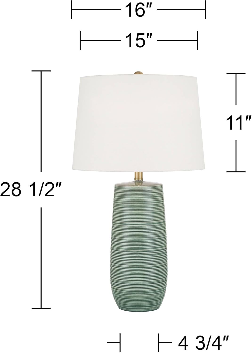 360 Lighting Kerry 28 1/2" High Green Stripes Ceramic Table Lamp Set of 2
