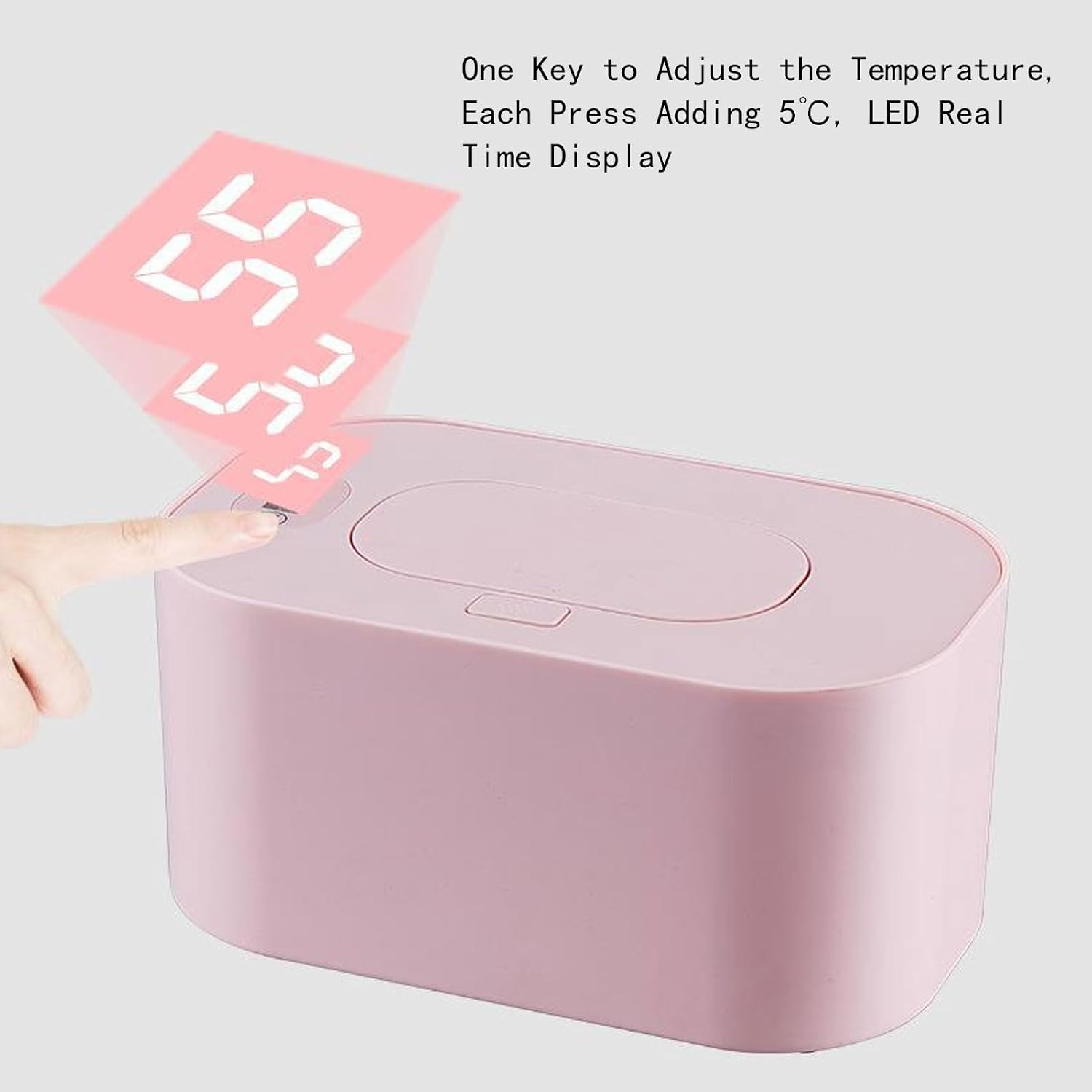 Baby Wipe Warmer, USB Constant Temperature Portable Wipe Heater, Temperature Adjustment Professional Warm Keeper Dispenser for Babies(Pink)