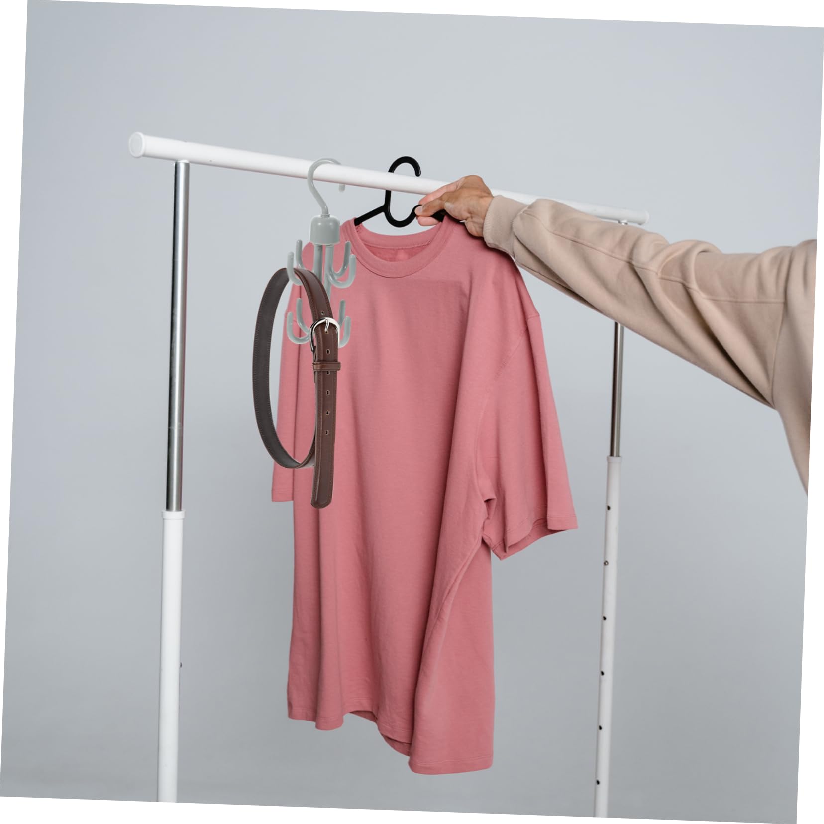 Ciieeo Organizador De Cinturones Percha Colgante para Armarios Soporte De Cinturones De Plástico Espacio Accesorio para Closet 2 Piezas X 4