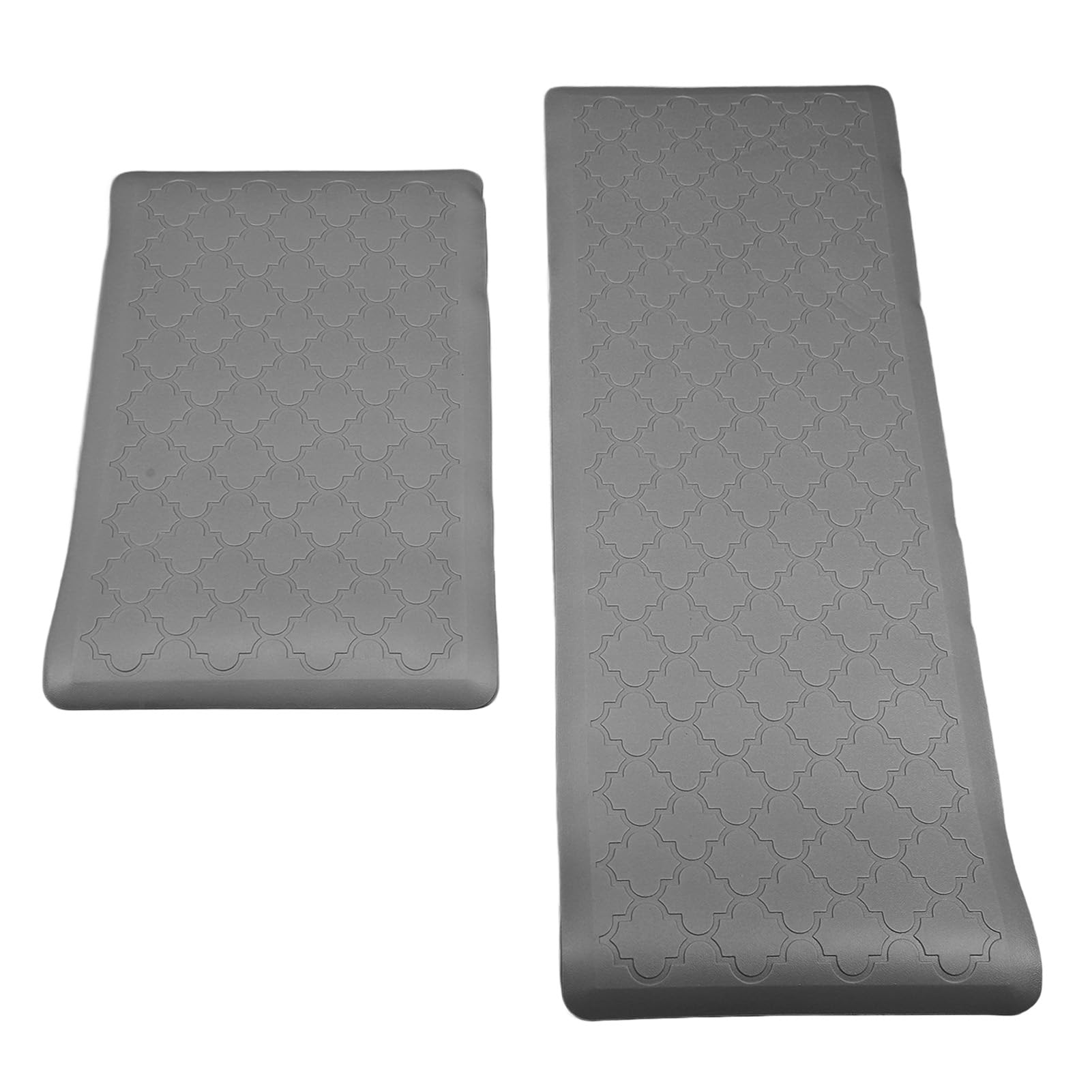Tappetino Antifatica in Schiuma e PVC Spesso per, Lavanderia, Scrivania per Supporto in Piedi, Postura Corretta, Riduzione Affaticamento, 2 Pezzi Grigio Chiaro