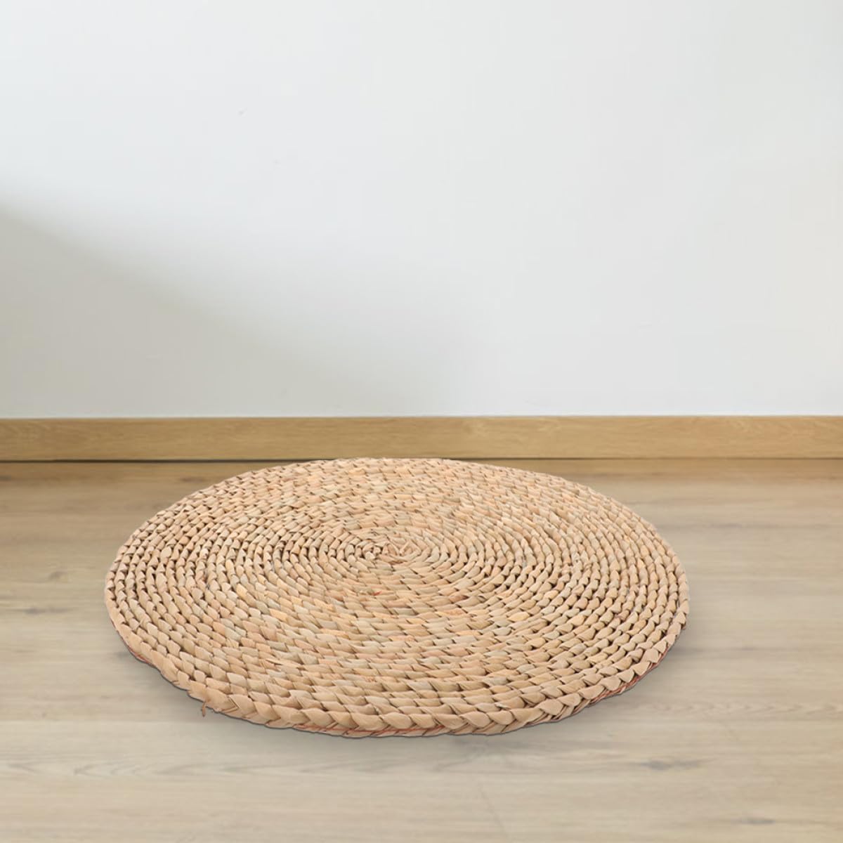 Ciieeo Woven Round Floor Cushion 20x20 Inch Natural Dark Seagrass Mat Yoga Meditation Sitting Pad Tatami Seat Pillow for Home and Bedroom