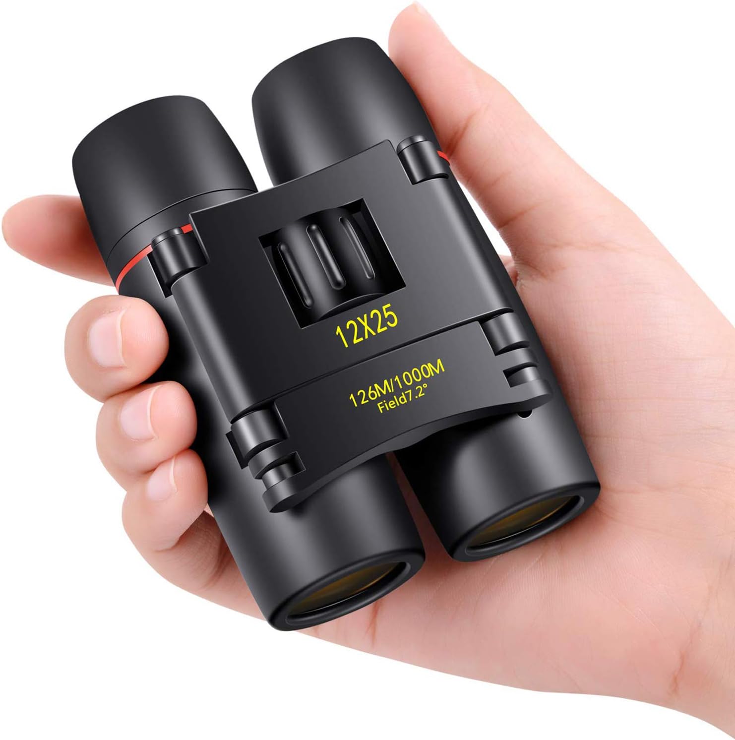 POLDR 12X25 Small Pocket Binoculars Compact Adults
