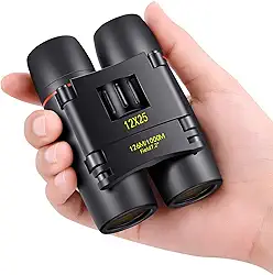 Binóculos POLDR 12x25, compactos e leves, para adultos e crianças, com ampliação 12x e diâmetro da lente objetiva de 25 mm, perfeito para observação de pássaros, ópera, teatro e concertos