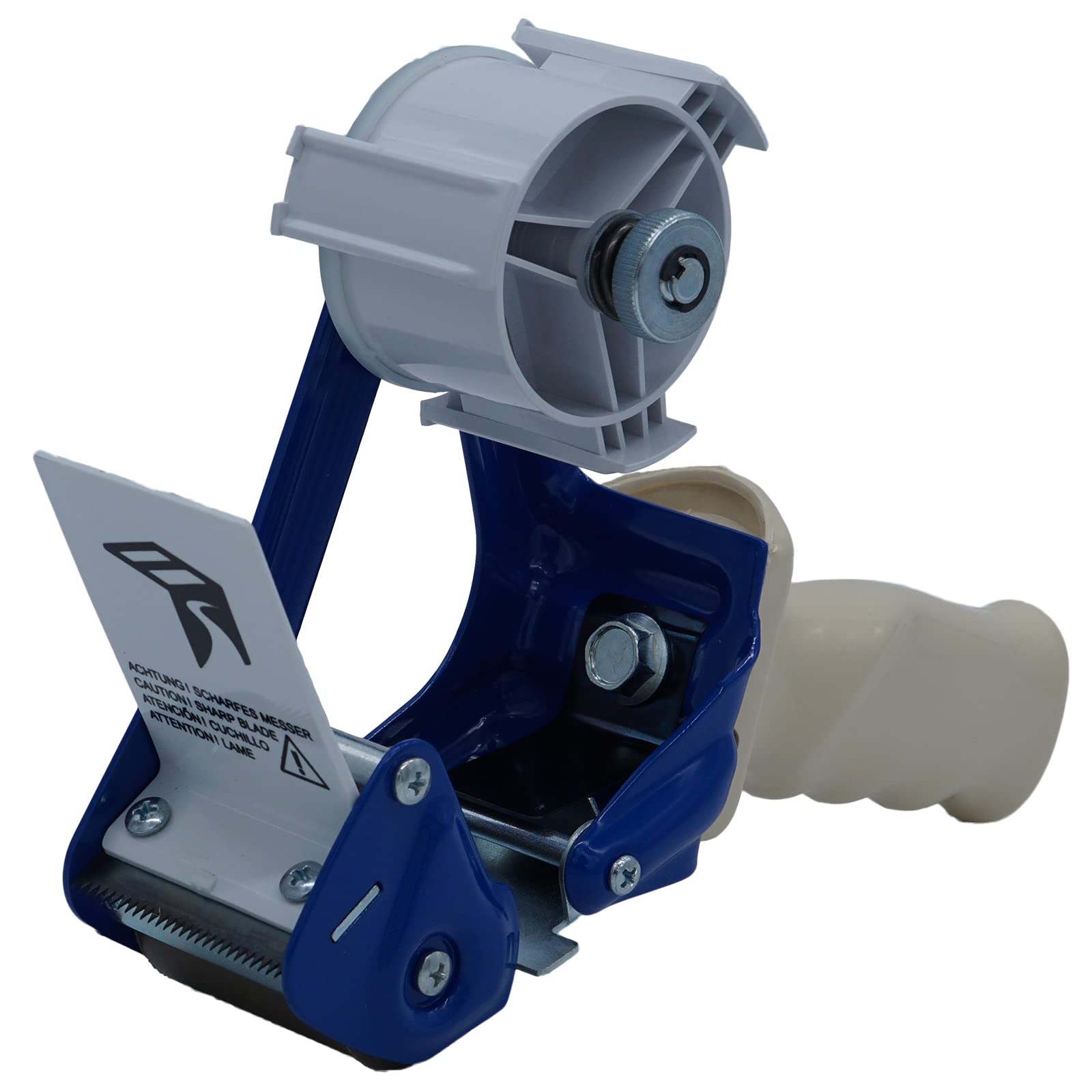 10 Stück - Handabroller - Profi-Ausführung - Version : STD - blau/blue - 50 mm - Klebebandabroller Metallrahmen - elb-verpackungen