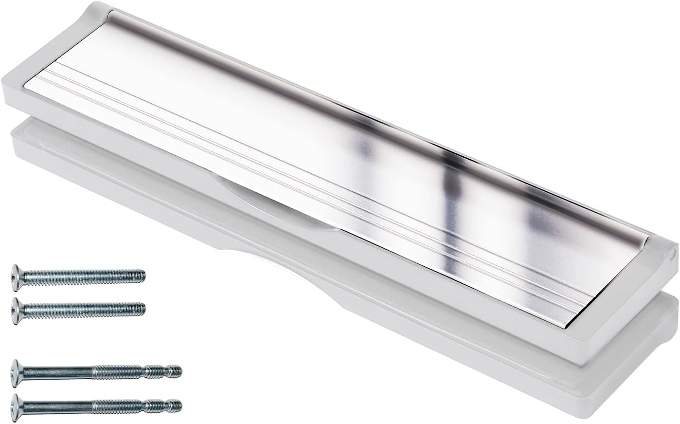 12" (30.6cm) Sleeved Letter Box - For 40-80mm Door Thickness, Anti-Snap Flap, Internal Draught Excluder, Adjustable Letterbox for UPVC Composite Wood Doors (Silver/Polished Silver)